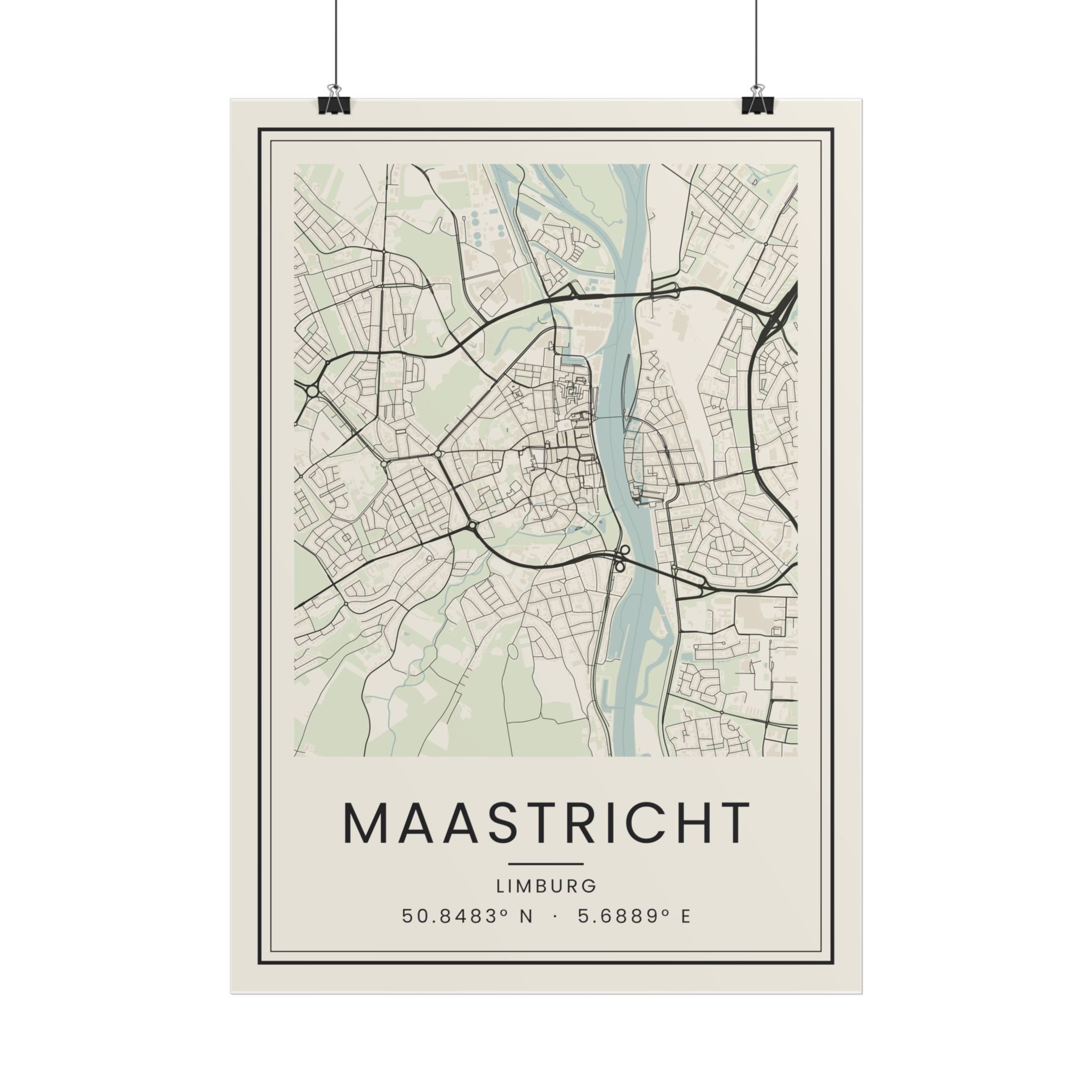 Maastricht Stadskaart Poster - Licht