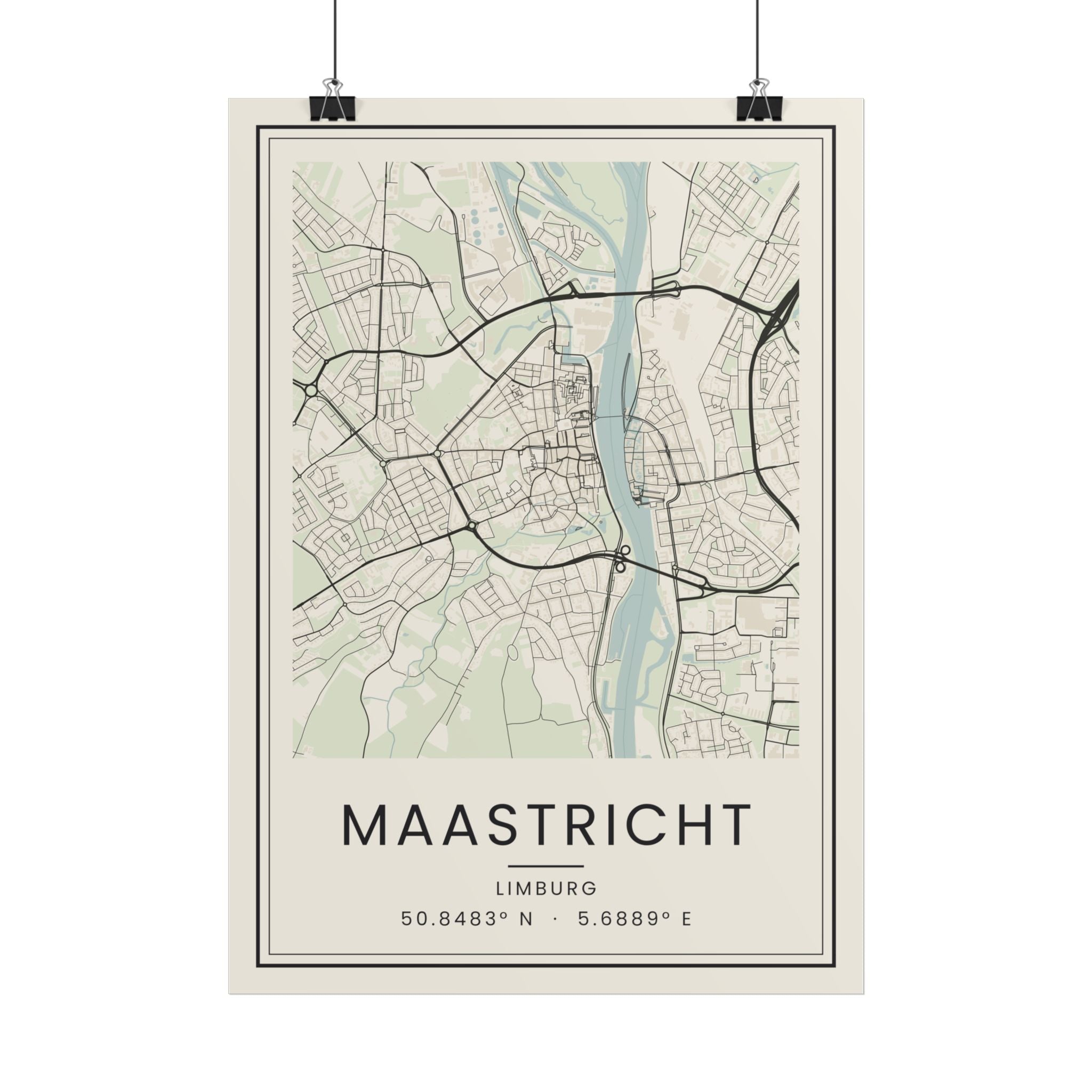 Maastricht Stadskaart Poster - Licht